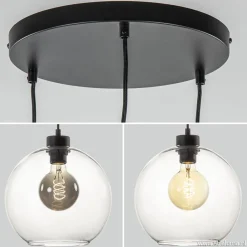 Straluma Hanglamp 3-lichts rond glas helder 25 cm></noscript> Videverlichting|Pendel Lampen