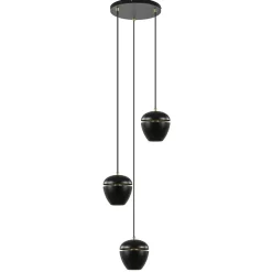 Straluma Hanglamp 3-lichts rond zwart/goud> Eettafellampen|Eetkamerverlichting