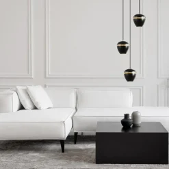 Straluma Hanglamp 3-lichts rond zwart/goud></noscript> Eettafellampen|Eetkamerverlichting