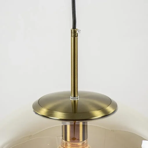 Straluma Hanglamp Medina satin gold/amber glas 40cm> Light and Living|Slaapkamerlampen