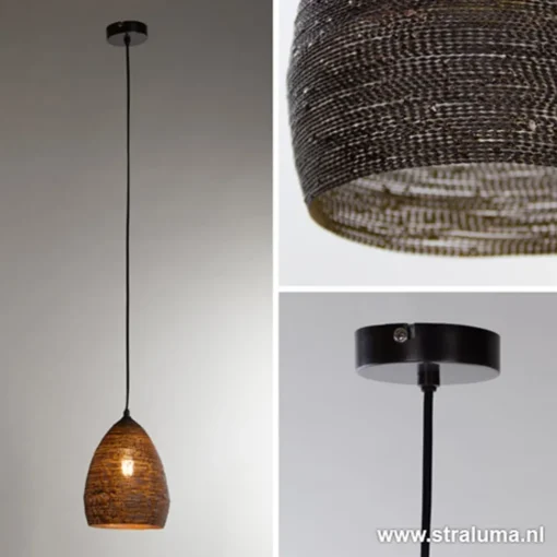 Straluma Hanglamp Nayla zwart/matgoud> Slaapkamerlampen|Halverlichting