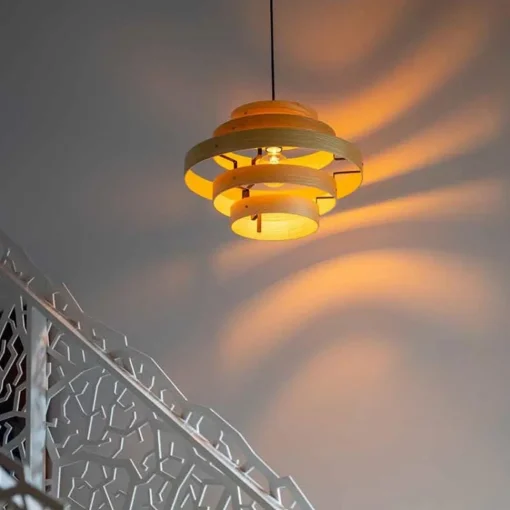 Straluma Hanglamp Oaknut hout 5 ringen> Eettafellampen|Eetkamerverlichting