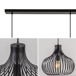 Straluma Hanglamp Onion 3L draad zwart></noscript> Eettafellampen|Draadlampen