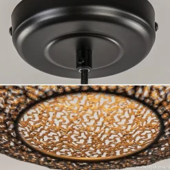 Straluma Hanglamp Oronero bol zwart/goud 40cm></noscript> Eettafellampen|Keukenverlichting