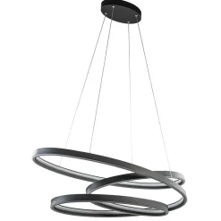Straluma Hanglamp ovale ringen mat zwart> Hanglampen|Eettafellampen