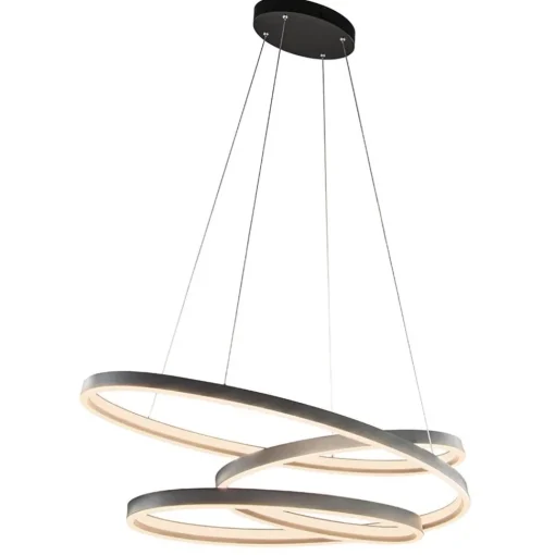 Straluma Hanglamp ovale ringen mat zwart> Hanglampen|Eettafellampen