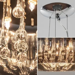 Straluma Hanglamp Pearl Raindrops smokey glas></noscript> Eettafellampen|Pearl