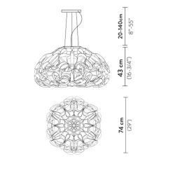 Straluma Hanglamp Quantica 74cm gold/white> Eettafellampen|Kantoorverlichting