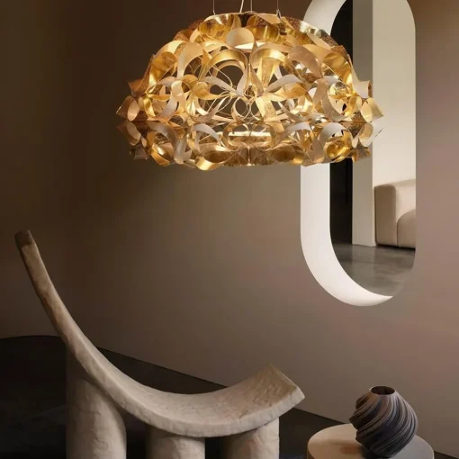 Straluma Hanglamp Quantica 74cm gold/white> Eettafellampen|Kantoorverlichting