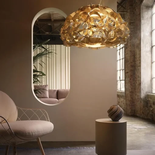 Straluma Hanglamp Quantica 74cm gold/white> Eettafellampen|Kantoorverlichting