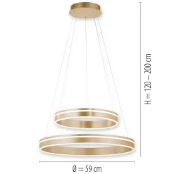 Straluma Hanglamp Q-Vito dubbele ring gold smart></noscript> Smart lampen|Hanglampen