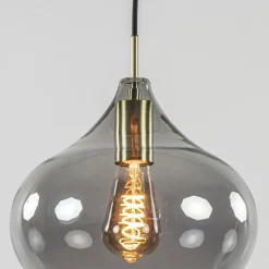 Straluma Hanglamp Rakel 27cm antiek brass+smoke glas><noscript><img width=