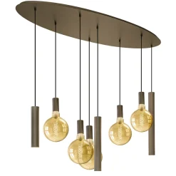 Straluma Hanglamp Riva ovaal 8L platinum> Eettafellampen|Eetkamerverlichting