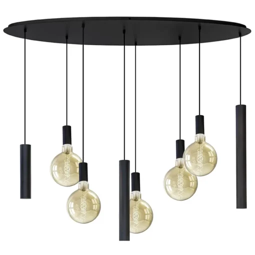 Straluma Hanglamp Riva ovaal 8L zwart> Eettafellampen|Pendel Lampen