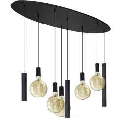 Straluma Hanglamp Riva ovaal 8L zwart> Eettafellampen|Pendel Lampen