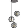 Straluma Hanglamp rond 3-lichts bollen zwart> Pendel Lampen|Slaapkamerlampen