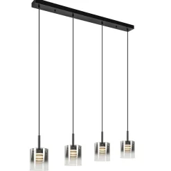 Straluma Hanglamp Salerno 4L zwart/gradient smoke> Hanglampen|Eettafellampen