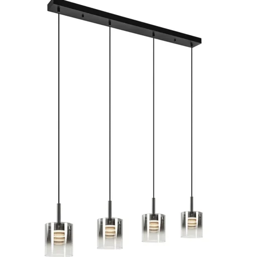 Straluma Hanglamp Salerno 4L zwart/gradient smoke> Hanglampen|Eettafellampen