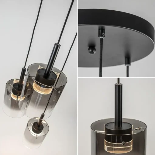 Straluma Hanglamp Salerno 3L zwart/gradient smoke> Hanglampen|Pendel Lampen