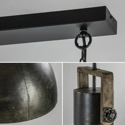 Straluma Hanglamp Shelly 2-lichts brons/hout></noscript> Eettafellampen|Light and Living