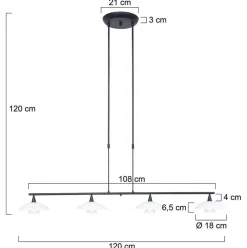 Straluma Hanglamp Sovereign 4l zwart met dimmer></noscript> Hanglampen|Eettafellampen