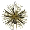 Straluma Hanglamp Springfield rond zwart/goud sprieten> Eettafellampen|Videverlichting