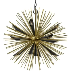 Straluma Hanglamp Springfield rond zwart/goud sprieten> Eettafellampen|Videverlichting