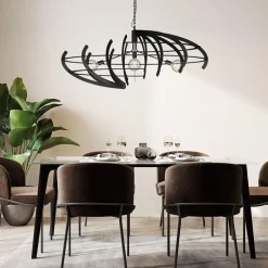 Straluma Hanglamp Terra ovaal zwart></noscript> Eettafellampen|Keukenverlichting
