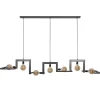 Straluma Hanglamp Tortona 7l 210 zwartstaal/koper> Eettafellampen|Pendel Lampen