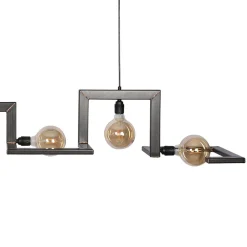 Straluma Hanglamp Tortona 7l 210 zwartstaal/koper> Eettafellampen|Pendel Lampen