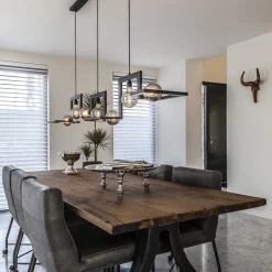 Straluma Hanglamp Tortona 7l 210 zwartstaal/koper></noscript> Eettafellampen|Pendel Lampen