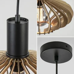 Straluma Hanglamp Ufo naturel hout 35cm></noscript> Keukenverlichting|Eetkamerverlichting
