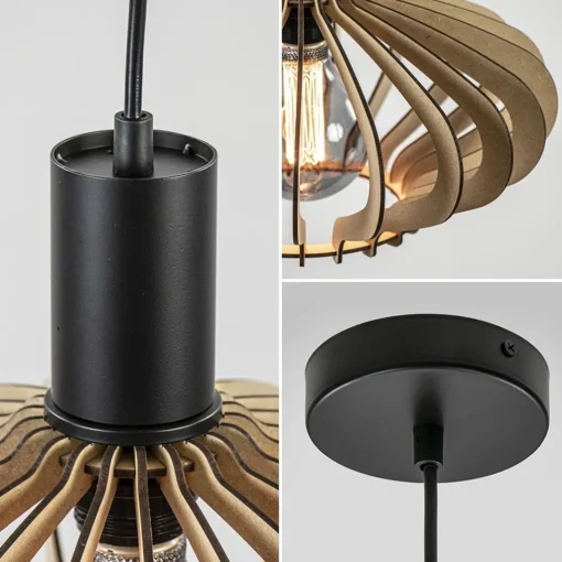 Straluma Hanglamp Ufo naturel hout 35cm> Keukenverlichting|Eetkamerverlichting