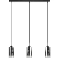 Straluma Hanglamp Ventotto 3l zwart/smoke glas> Eettafellampen|Keukenverlichting