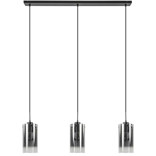 Straluma Hanglamp Ventotto 3l zwart/smoke glas> Eettafellampen|Keukenverlichting