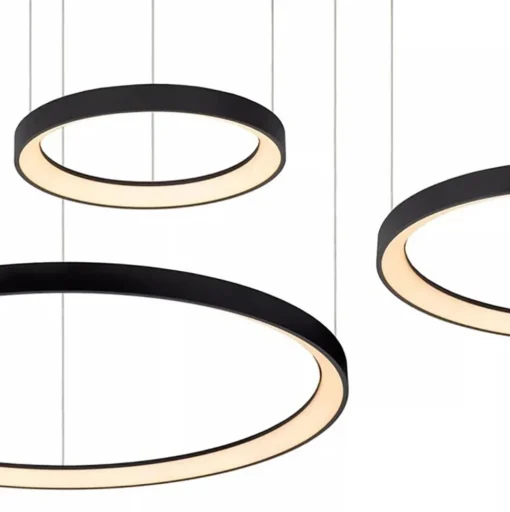 Straluma Hanglamp Vidal 3 ringen zwart> Hanglampen|Woonkamerlampen
