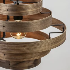 Straluma Hanglamp Walnut 6-ringen hout/zwart></noscript> Woonkamerlampen|Slaapkamerlampen