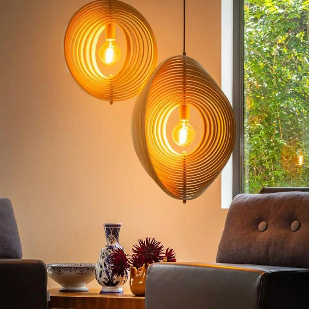 Straluma Hanglamp Woody 59 hout naturel> Eettafellampen|Woonkamerlampen