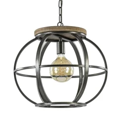Straluma Hanglamp zwart industrieel open frame> Eettafellampen|Eetkamerverlichting
