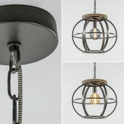 Straluma Hanglamp zwart industrieel open frame></noscript> Eettafellampen|Eetkamerverlichting