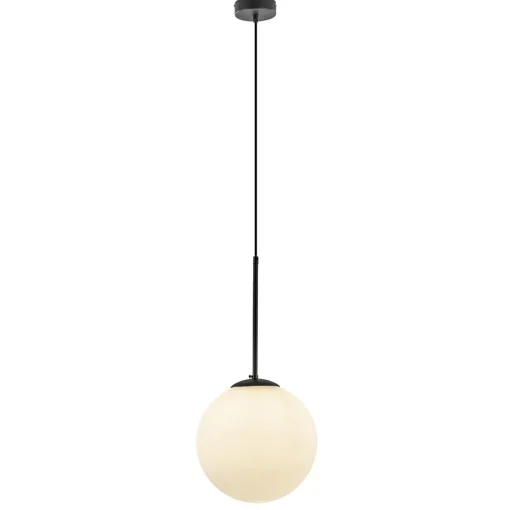 Straluma Hanglamp zwart met opaal wit glas 30 cm> Keukenverlichting|Eetkamerverlichting
