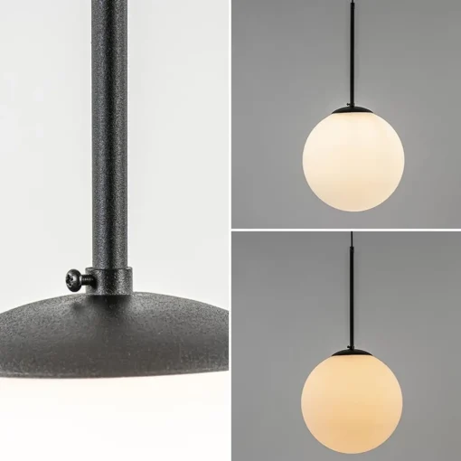 Straluma Hanglamp zwart met opaal wit glas 30 cm> Keukenverlichting|Eetkamerverlichting