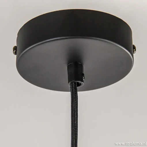 Straluma Hanglamp zwart met smoke glas 25cm> Nachtkastlampen|Pendel Lampen