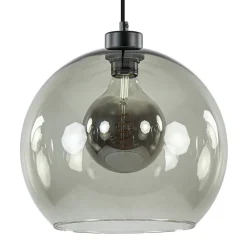 Straluma Hanglamp zwart met smoke glas 30cm> Nachtkastlampen|Keukenverlichting