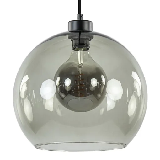 Straluma Hanglamp zwart met smoke glas 30cm> Nachtkastlampen|Keukenverlichting