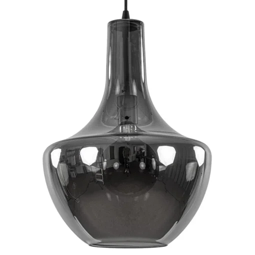 Straluma Hanglamp zwart met smoke glazen kap> Nachtkastlampen|Woonkamerlampen