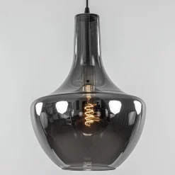 Straluma Hanglamp zwart met smoke glazen kap></noscript> Nachtkastlampen|Woonkamerlampen