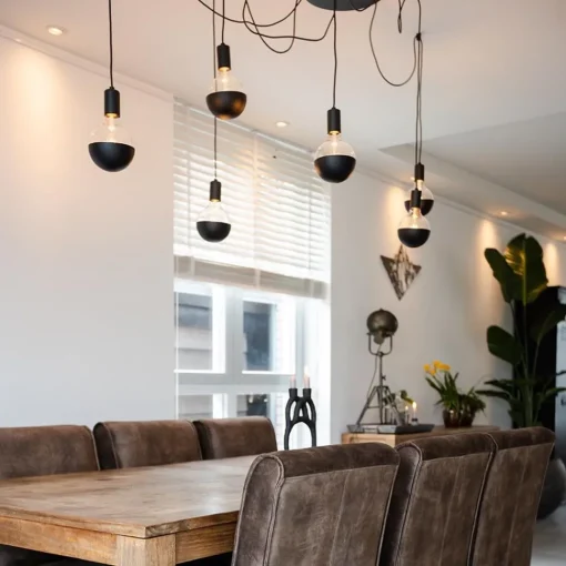 Straluma Hanglamp zwart Spin met 6 snoeren> Eettafellampen|Pendel Lampen