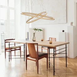Straluma Hanglamp zwart 2x ledband ovaal></noscript> Hanglampen|Eettafellampen