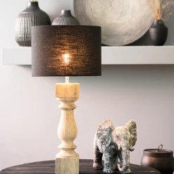Straluma Houten lampvoet Cumani met bronzen fitting></noscript> Tafellampen|Lampenvoeten